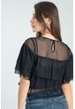 Blusa Capas Mesh Negro Ragged Pf12120362 de Ragged