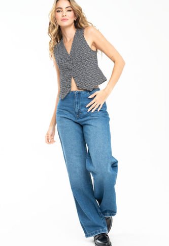 Jeans Wide Leg Lima Azul Ragged Pf21350018 Ragged