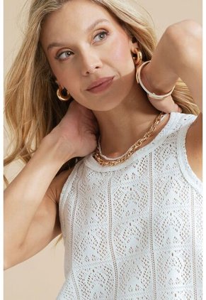 Blusa Tejida Mysha Blanco Ragged Pf11113060