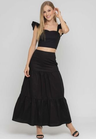 Falda Tanzania Negro Ragged Pf11320462 Ragged