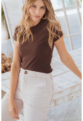 Camiseta Rib Café Ragged Pf11121165