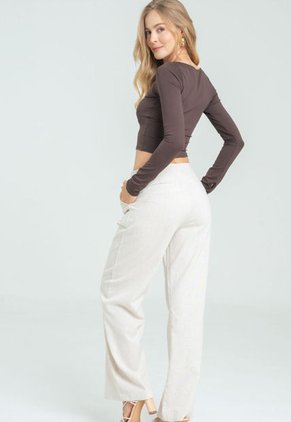Pantalon Lino Beige Ragged Pf11310774