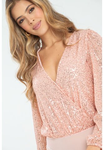 Body Manga Larga Brillo Rosa Ragged Pf12100001 Ragged