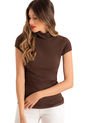 Camiseta Cuello Tortuga Manga Corta Café Ragged Pf14120008 de Ragged