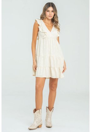 Vestido Sugar Beige Ragged Pf11511322