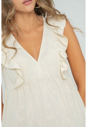 Vestido Sugar Beige Ragged Pf11511322