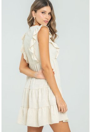 Vestido Sugar Beige Ragged Pf11511322