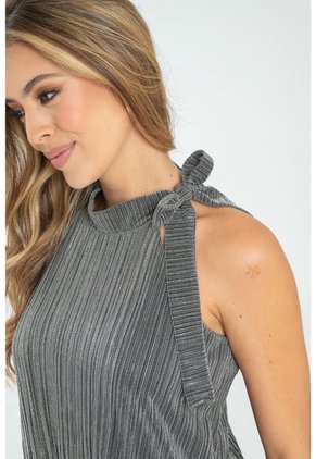 Vestido Corto Moon Plateado Ragged Pf12510415