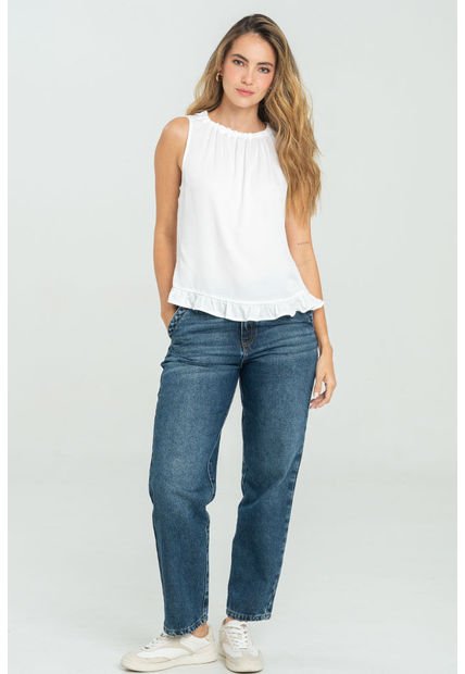 Blusa Asterhia Blanco Ragged Pf11112960