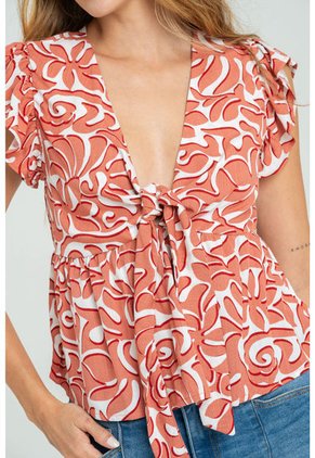 Blusa Samantha Rojo Ragged Pf11112958