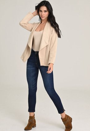 Chaqueta Suede Beige Ragged Pf11130254