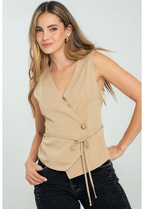 Chaleco Sylvhie Beige Ragged Pf11150042