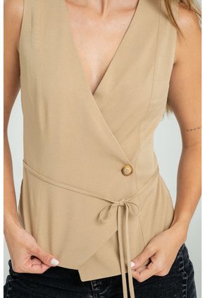 Chaleco Sylvhie Beige Ragged Pf11150042