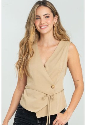 Chaleco Sylvhie Beige Ragged Pf11150042