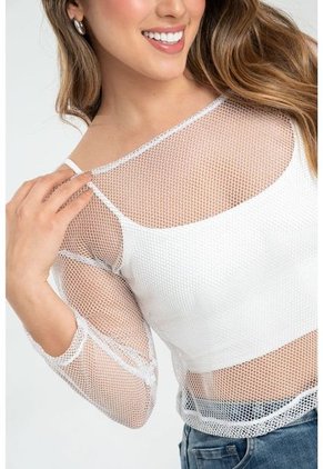 Buzo Malla Brillo Plateado Ragged Pf31122229