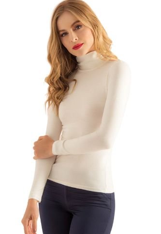 Basica Casual Cuello Tortuga Blanco Ragged Pf14120012 Ragged