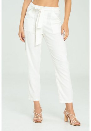 Pantalon Lino Cinturon Blanco Ragged Pf11310850