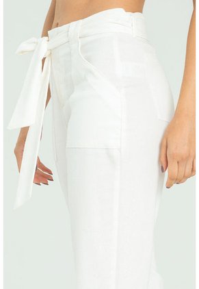 Pantalon Lino Cinturon Blanco Ragged Pf11310850