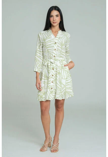 Vestido Beca Verde Ragged Pf11511474