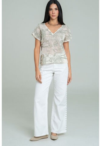 Jeans Atlantic Taches Blanco Ragged Pf21350083 Ragged
