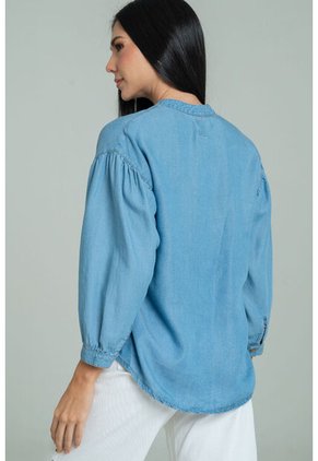 Blusa Velino Manga Recogida Azul Ragged Pf21110024