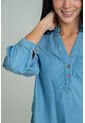 Blusa Velino Manga Recogida Azul Ragged Pf21110024 de Ragged