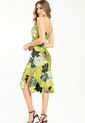 Vestido Midi Satin Verde Ragged Pf12510387 de Ragged