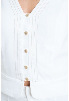 Chaleco Pespuntes Alrut Blanco Ragged Pf11150049