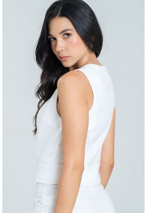 Chaleco Pespuntes Alrut Blanco Ragged Pf11150049