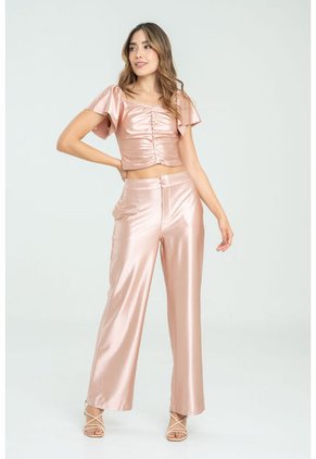 Top Satinado Posse Rosa Ragged Pf11121122