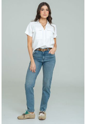 Jeans Mom Oslo Azul Ragged Pf21350091 Ragged