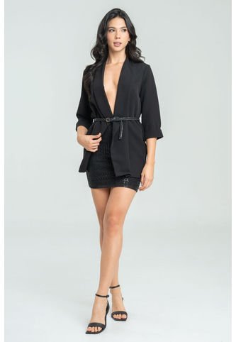 Falda Corta Brillo Negro Ragged Pf11320483 Ragged