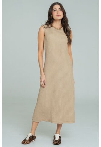 Vestido Midi Nhyra Beige Ragged Pf11511460 Ragged