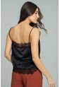 Blusa Satin Encaje Negro Ragged Pf12110886 de Ragged