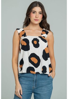 Blusa Animal Beige Ragged Pf11113206