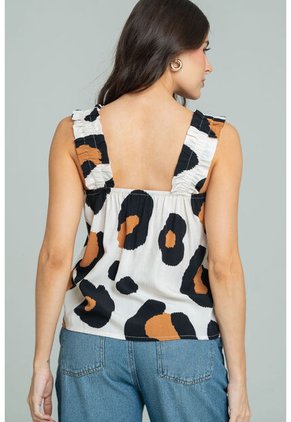 Blusa Animal Beige Ragged Pf11113206