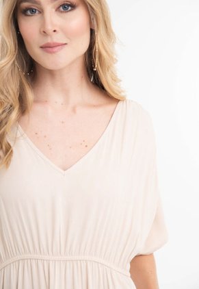 Vestido Largo Liena Beige Ragged Pf12510329