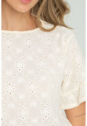 Blusa Bhiona Blanco Ragged Pf11121169