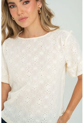 Blusa Bhiona Blanco Ragged Pf11121169