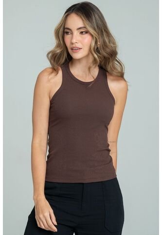 Camiseta Atletica Rib Café Ragged Pf17120045 Ragged