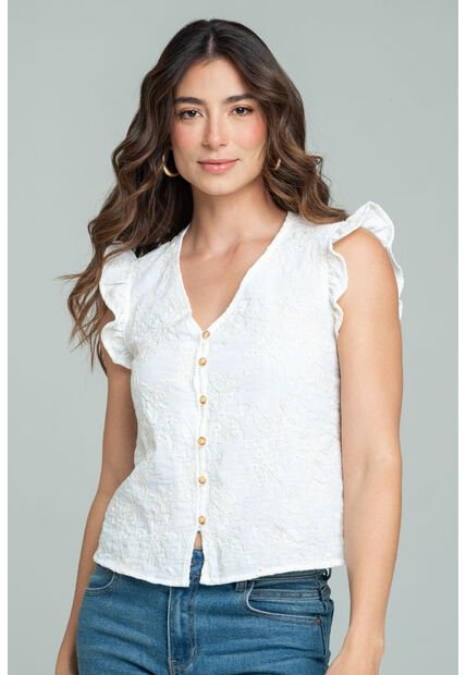 Blusa Nilu Blanco Ragged Pf11113171