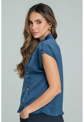 Blusa Tail Azul Ragged Pf11113139