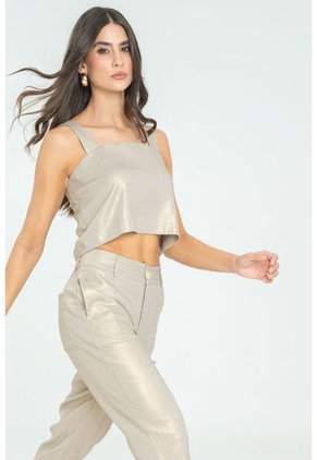 Pantalon Lino Shine Café Ragged Pf11310792