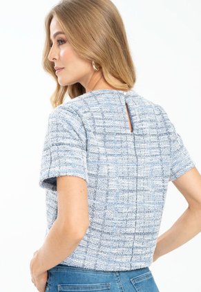 Top Chanel Azul Ragged Pf12120364