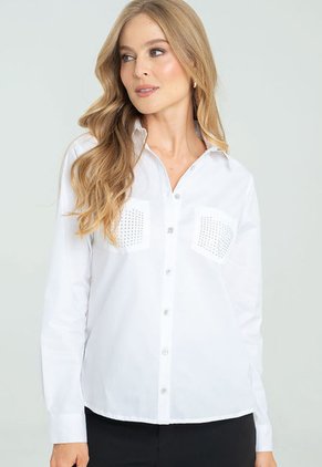 Camisa Genevie Blanco Ragged Pf12110815