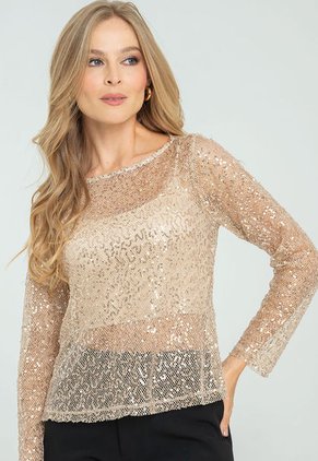 Blusa Anika Lentejuelas Crudo Ragged Pf11112792