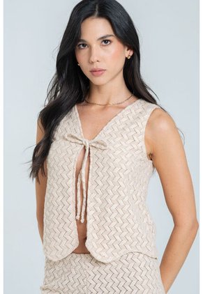 Chaleco Santorini Beige Ragged Pf11150051