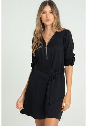 Vestido Corto Francheska Negro Ragged Pf12510409