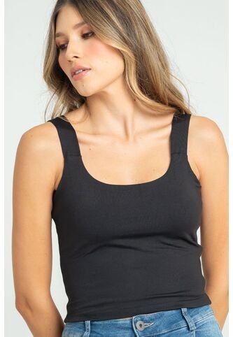 Crop Top Ssentials Negro Ragged Pf13120805 Ragged