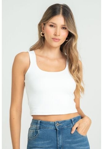 Crop Top Ssentials Blanco Ragged Pf13120805 Ragged